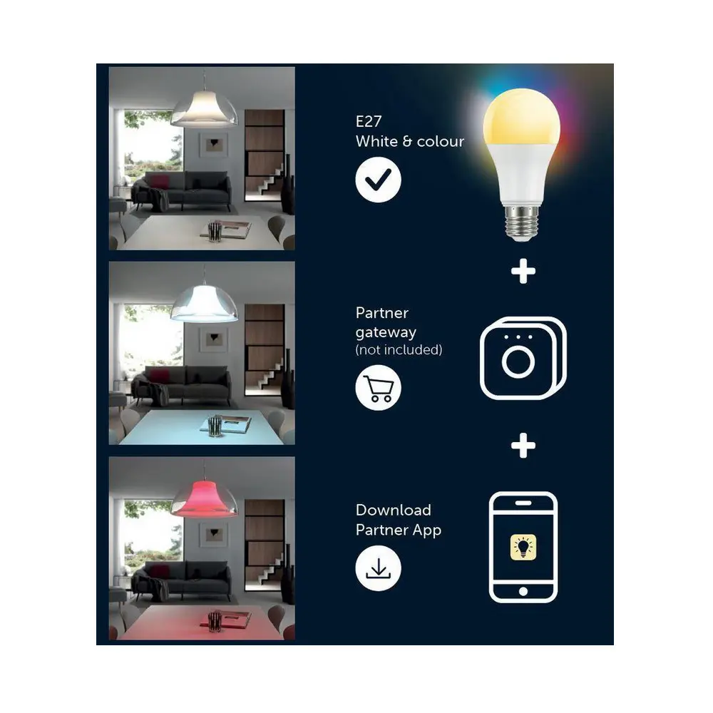 Zestaw inteligentnych żarówek ZigBee LED Wi-Fi Prolight 9,5W RGB