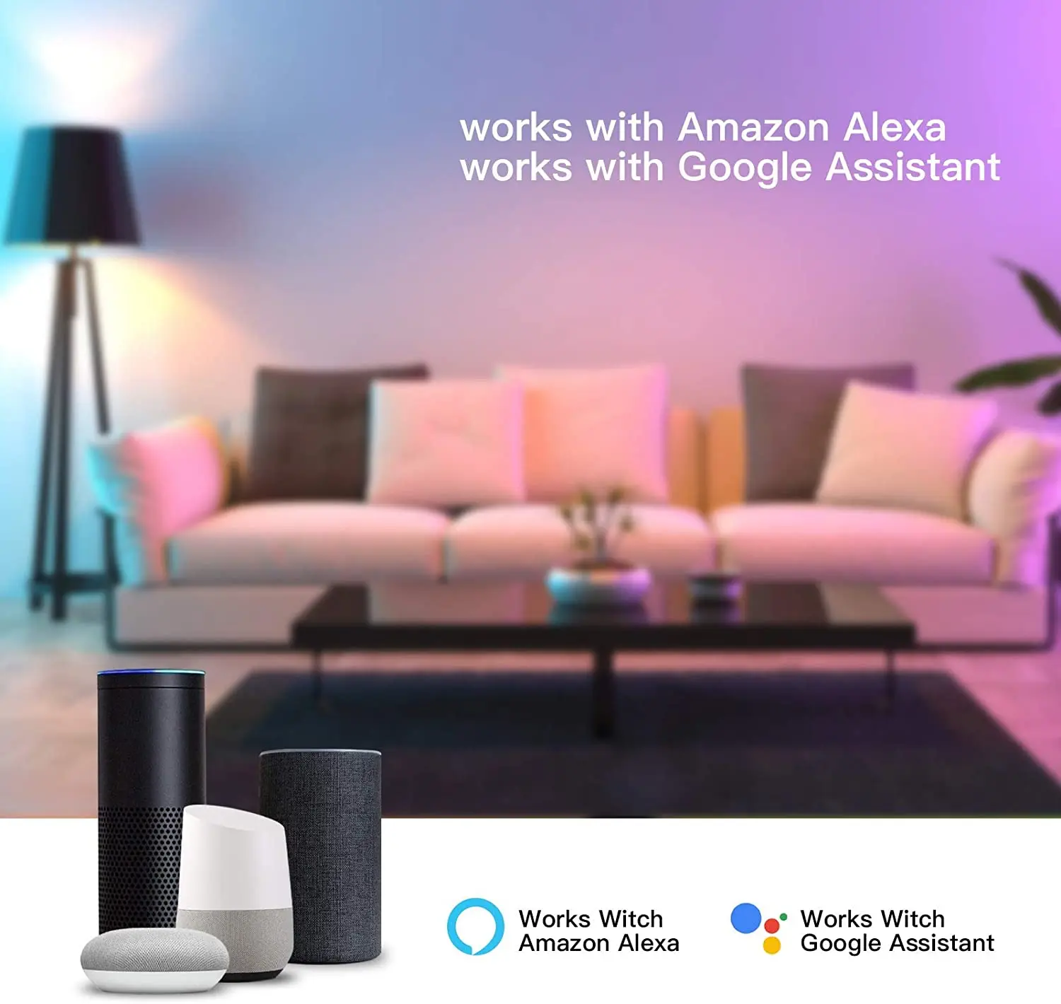 Smart żarówki WiFi E27 RGB  9W Tuya Google Alexa Laxihub Duopack