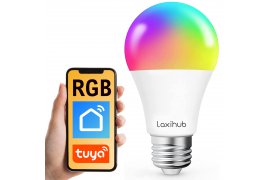 Inteligentna żarówka RGB WiFi E27 9W Tuya Smart Life Laxihub