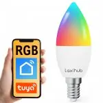 Inteligentna żarówka RGB WiFi E14 z małym gwintem 4.5W Tuya Smart Life Laxihub