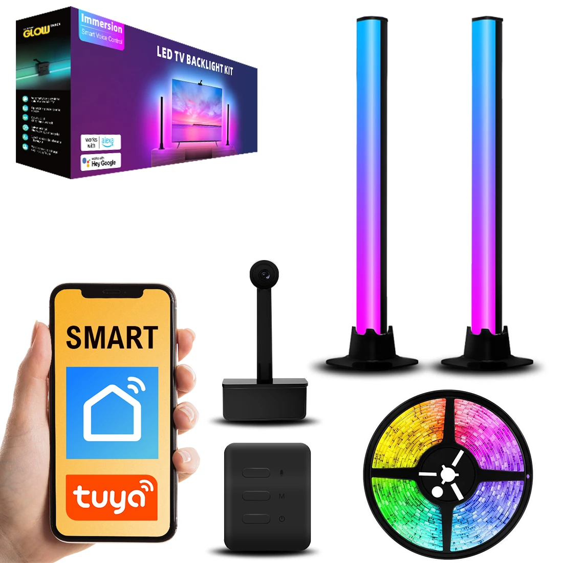 Inteligentne podświetlenie telewizora LED RGB GLOW Strip WiFI KIT