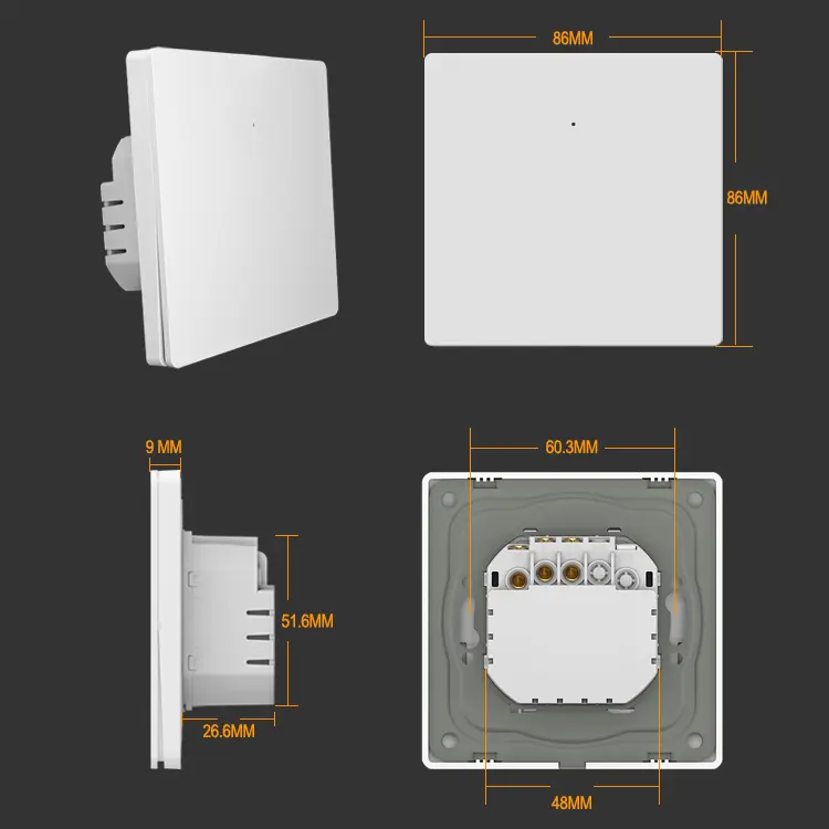 Inteligentny łącznik ścienny Wi-Fi pojedynczy Smart Life Tuya Spacetronik SL-ES11 Golden Charm