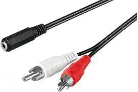 Kabel audio gniazdo Jack 3,5mm - 2x wtyk RCA R/L Goobay 1,4m