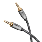 Kabel audio Jack 3,5mm AUX Goobay Plus oplot tekstylny szaro-czarny 3m