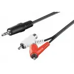 Kabel audio wtyk Jack 3,5mm - 2x wtyk z przelotką (gniazdo) RCA R/L Goobay 1,5m