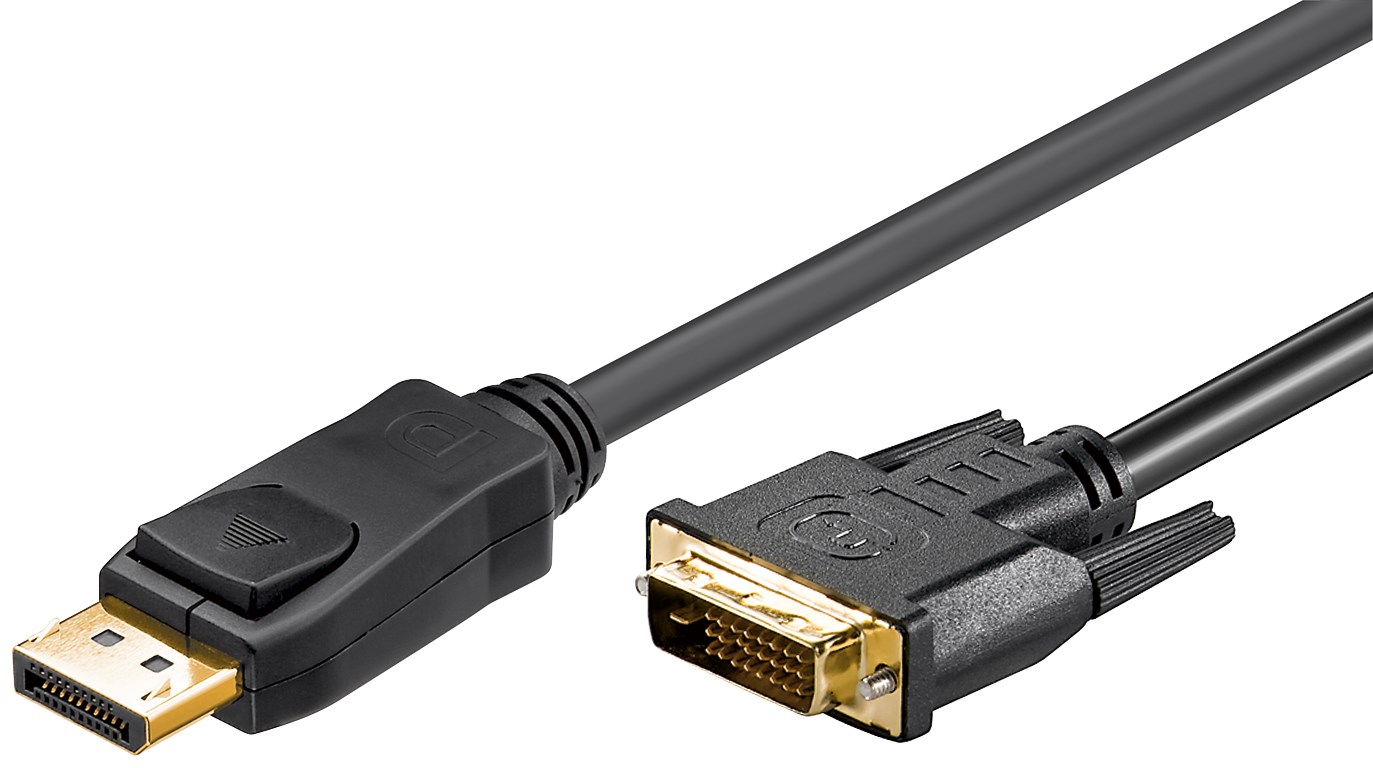 Kabel Display Port DP - DVI-D (24 pin) czarny 1m