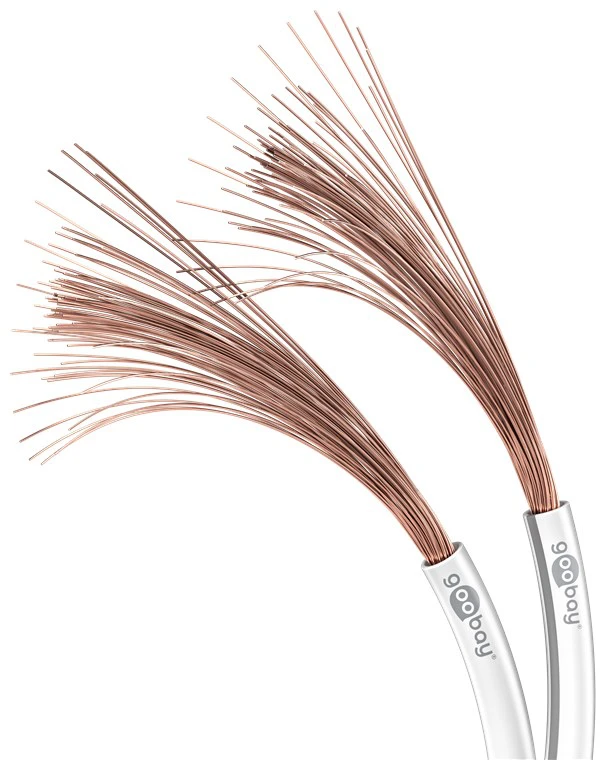 Kabel głośnikowy GOOBAY 2x2,5mm² miedziany CU biały rolka 25m