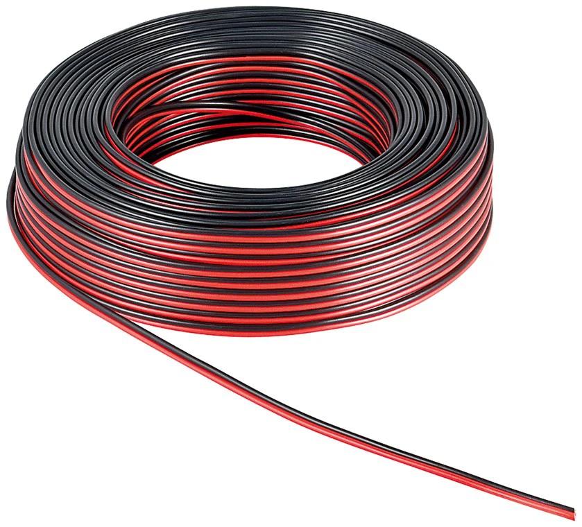 Kabel głośnikowy GOOBAY czarno-czerwony 2x2,5mm² CCA rolka 100m