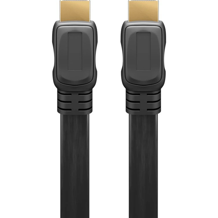 Kabel HDMI 2.0 4K 60Hz PŁASKI ARC CEC Goobay czarny 5m