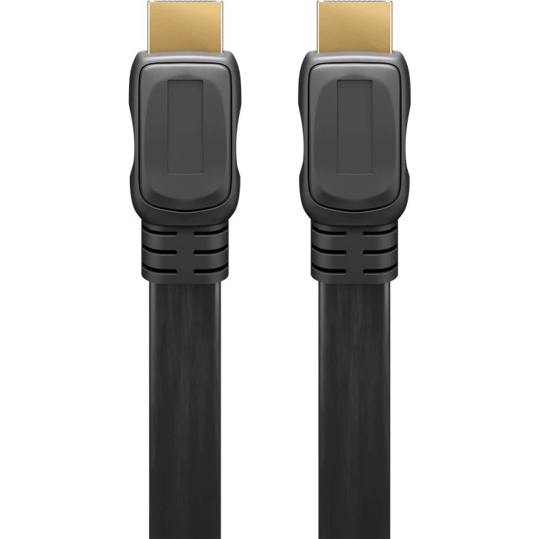 Kabel HDMI 2.0 4K 60Hz PŁASKI ARC CEC Goobay czarny 1m