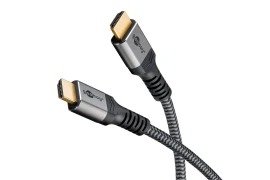 Kabel HDMI 2.1 8K 60Hz ARC HDR 3D Goobay Plus oplot tekstylny szaro-czarny 5m