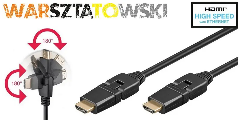 Kabel HDMI™ Obrotowy Goobay Czarny 2m