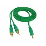 Kabel Jack3,5st-2RCA 3m HQ zielony
