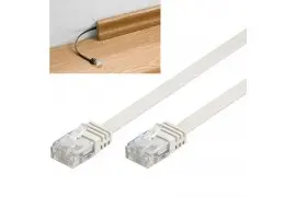 Kabel LAN Patch CAT 6 U/UTP PŁASKI BIAŁY 5m