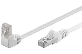 Kabel LAN Patchcord CAT 5e F/UTP BIAŁY KĄTOWY 1x90st. 0,5m