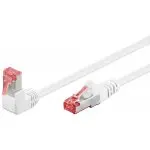 Kabel LAN Patchcord CAT 6 S/FTP BIAŁY KĄTOWY 1x90st. 2m