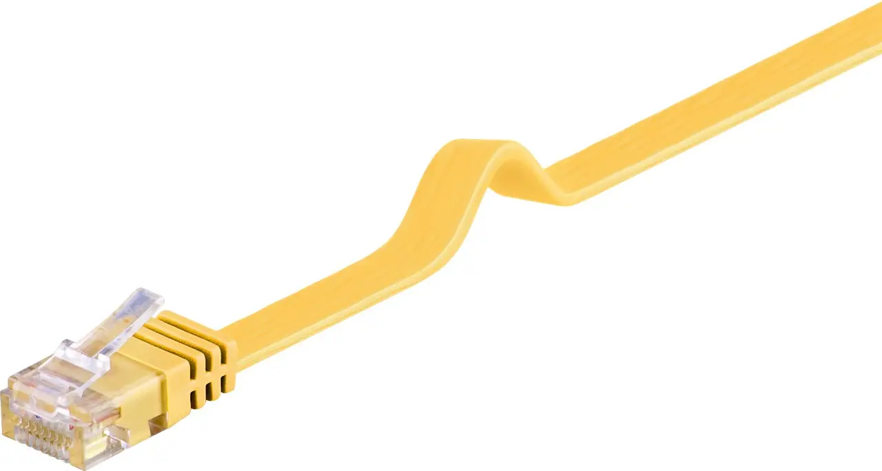 Kabel LAN Patch cord CAT 6 U/UTP PŁASKI żółty 2m
