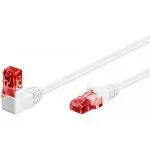 Kabel LAN Patchcord CAT 6 U/UTP BIAŁY KĄTOWY 1x90st. 3m