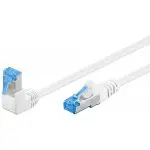 Kabel LAN Patchcord CAT 6A S/FTP KĄTOWY 1x90 biały 0,25m