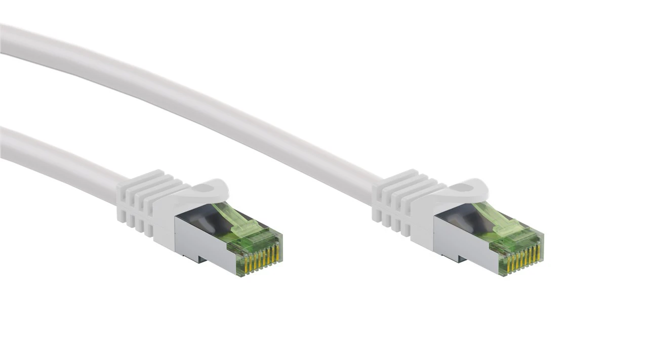 Kabel LAN Patchcord CAT 8.1 S/FTP cert. GHMT MIEDŹ biały 3m