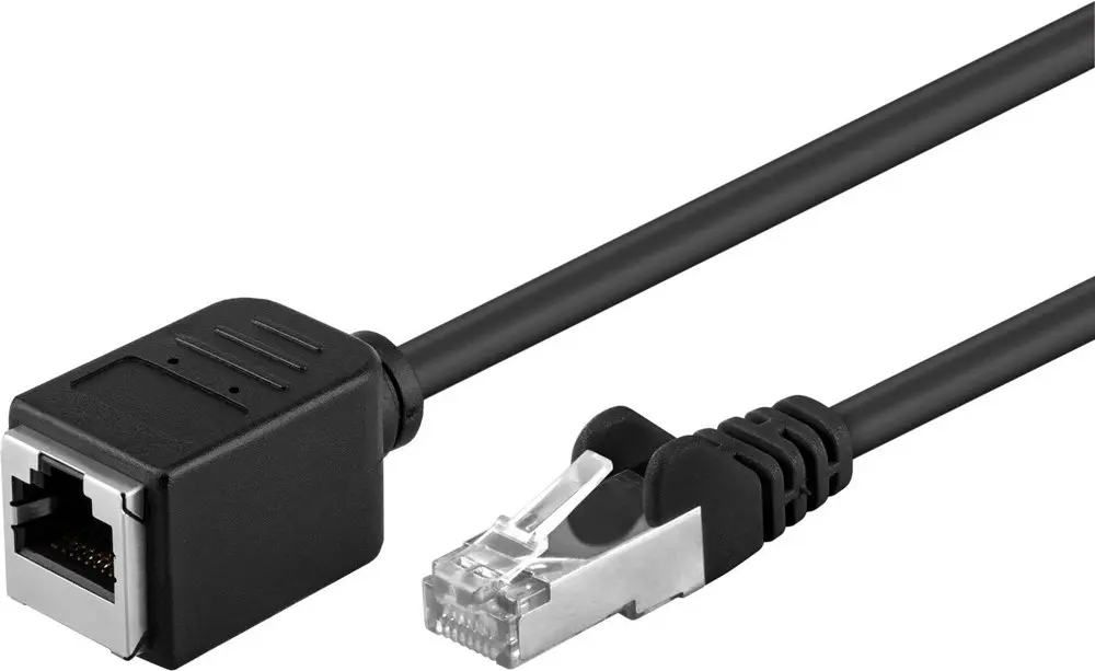 Kabel LAN przedłużacz CAT 5E F/UTP czarny 1m
