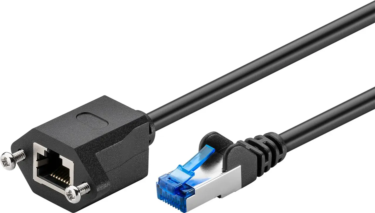Kabel LAN przedłużacz CAT 6A S/FTP czarny 3m