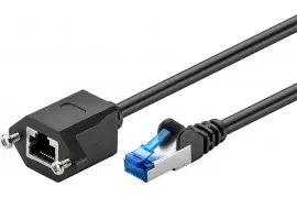 Kabel LAN przedłużacz CAT 6A S/FTP czarny 0,5m