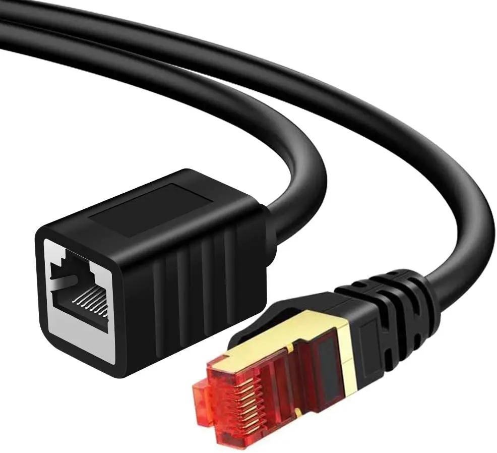Kabel LAN przedłużacz CAT7 S/FTP CU czarny 10m 