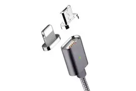 Kabel magnetyczny 2 w 1 MOC dla iPhone i Android Space Grey