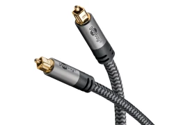 Kabel Optyczny Toslink Goobay Plus oplot tekstylny szaro-czarny 10m 