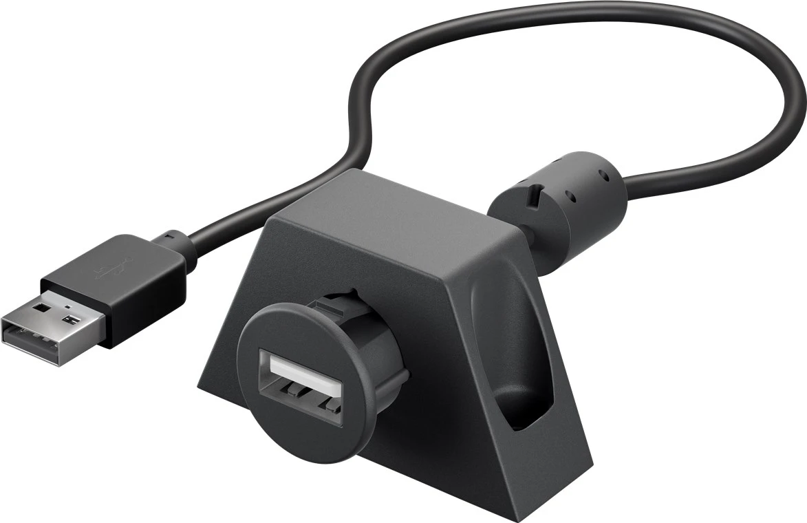 Kabel przedłużacz USB 2.0 z uchwytem montażowym Goobay 2m
