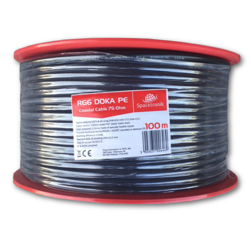 Kabel RG6 Spacetronik DOKA 4K Trishield 100 żelowany