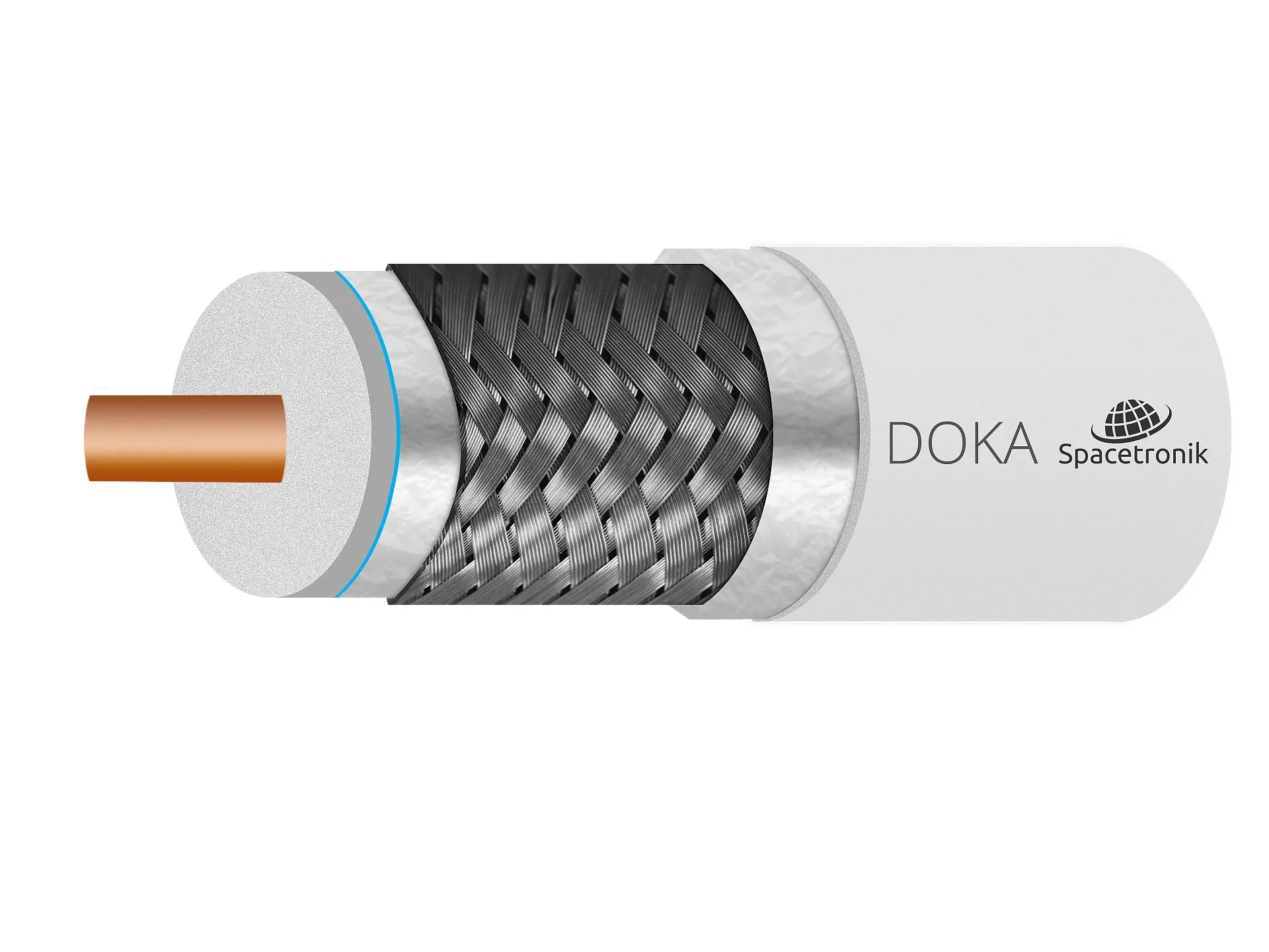 Kabel RG6 Spacetronik DOKA 4K 113 CU Trishield 100m Bounded