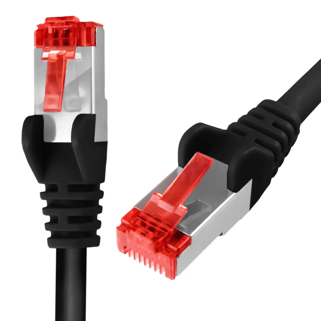 Kabel RJ45 CAT 6 S/FTP AWG27 LSZH czarny 7,5m