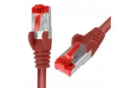 Kabel RJ45 CAT 6 S/FTP AWG27 LSZH czerwony 1m