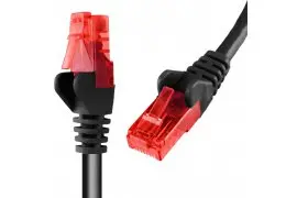 Kabel RJ45 CAT 6 U/UTP AWG24 czarny 1m