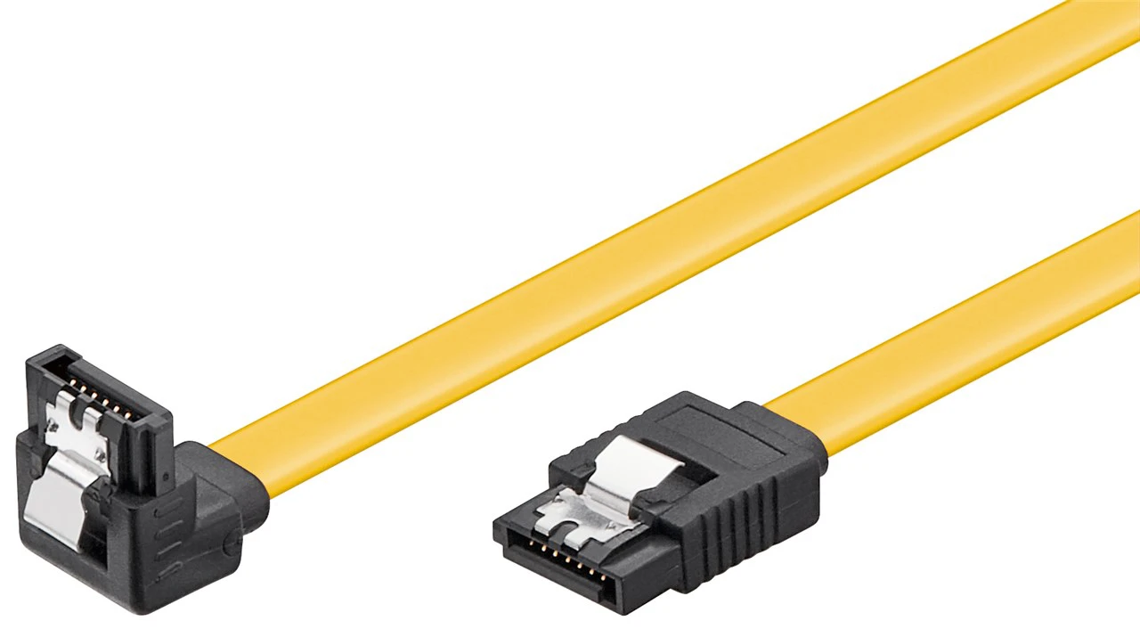 Kabel SATA III Typ L 6Gb/s kątowy żółty Goobay 1m