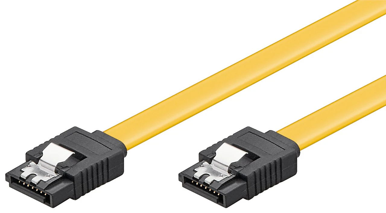 Kabel SATA III Typ L 6Gb/s prosty żółty Goobay 0,2m