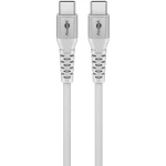 Kabel USB-C 2.0 480Mb/s Goobay w oplocie tekstylnym SuperSoft do 60W biały 0,5m