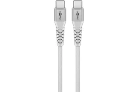 Kabel USB-C 2.0 480Mb/s Goobay w oplocie tekstylnym SuperSoft do 60W biały 1m