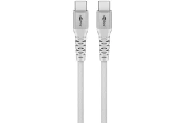 Kabel USB-C 2.0 480Mb/s Goobay w oplocie tekstylnym SuperSoft do 60W biały 2m