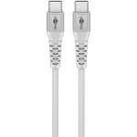 Kabel USB-C 2.0 480Mb/s Goobay w oplocie tekstylnym SuperSoft do 60W biały 3m