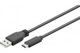 Kabel USB-C - USB-A 2.0 Czarny 1m 