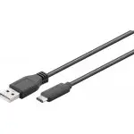 Kabel USB-C - USB-A 2.0 Czarny 1,8m 