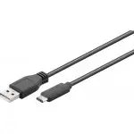 Kabel USB-C - USB-A 2.0 Czarny 0,5m 