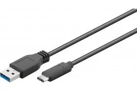 Kabel USB-C - USB-A 3.0 Czarny 0,5m Goobay