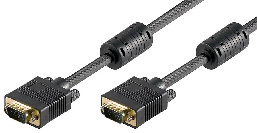 Kabel VGA Warsztatowski Gold z Filtrami M/M Full HD SVGA czarny 7m