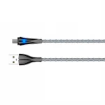 Kabel z diodą LED do szybkiego ładowania USB-A / micro-USB 2m szary LS462M