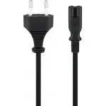 Kabel zasilający ósemka C7 płaski czarny 3m