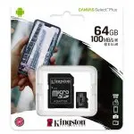 Karta pamięci KINGSTON Canvas microSD SDXC 64GB + adapter SD